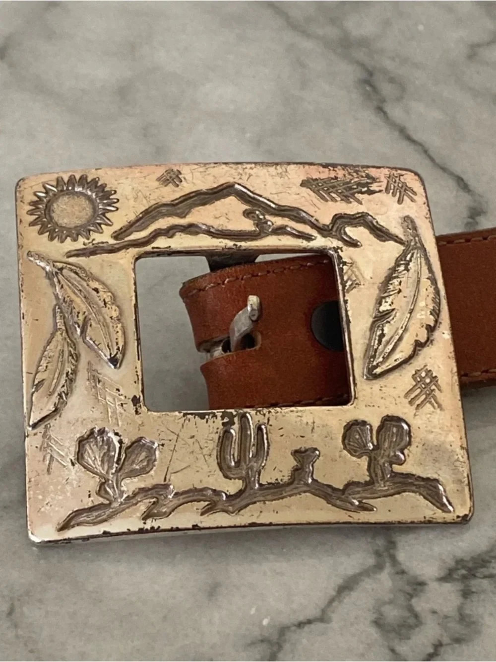 Vintage Justin Heavy Concho Cowboy Belt STAMPED RARE FIND